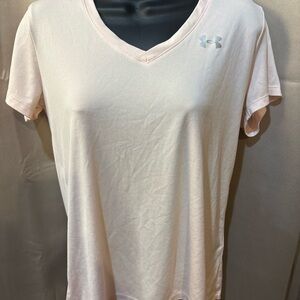 Under Armour Women's Light Pink V-Neck Tee